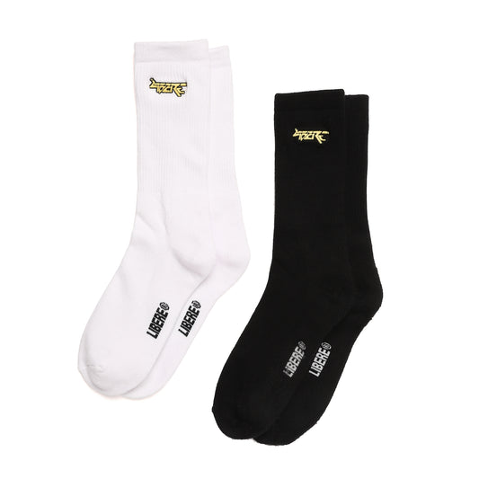 SOCKS 2-1 PACK / WHITE-BLACK