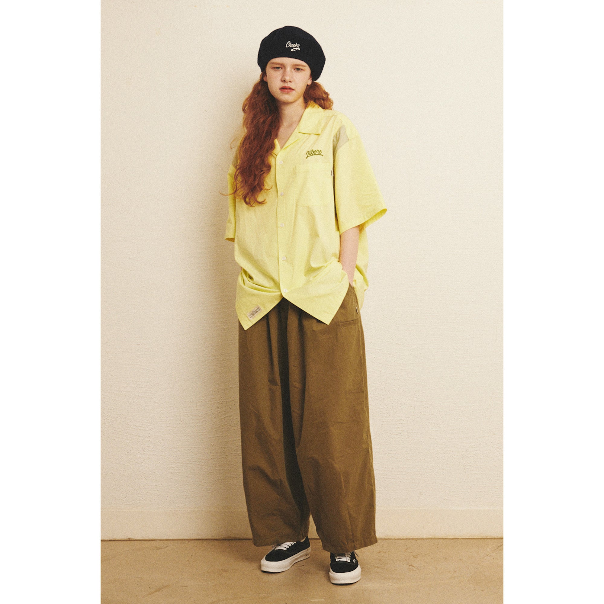 WIDE EASY BALLOON PANTS / OLIVE KHAKI
