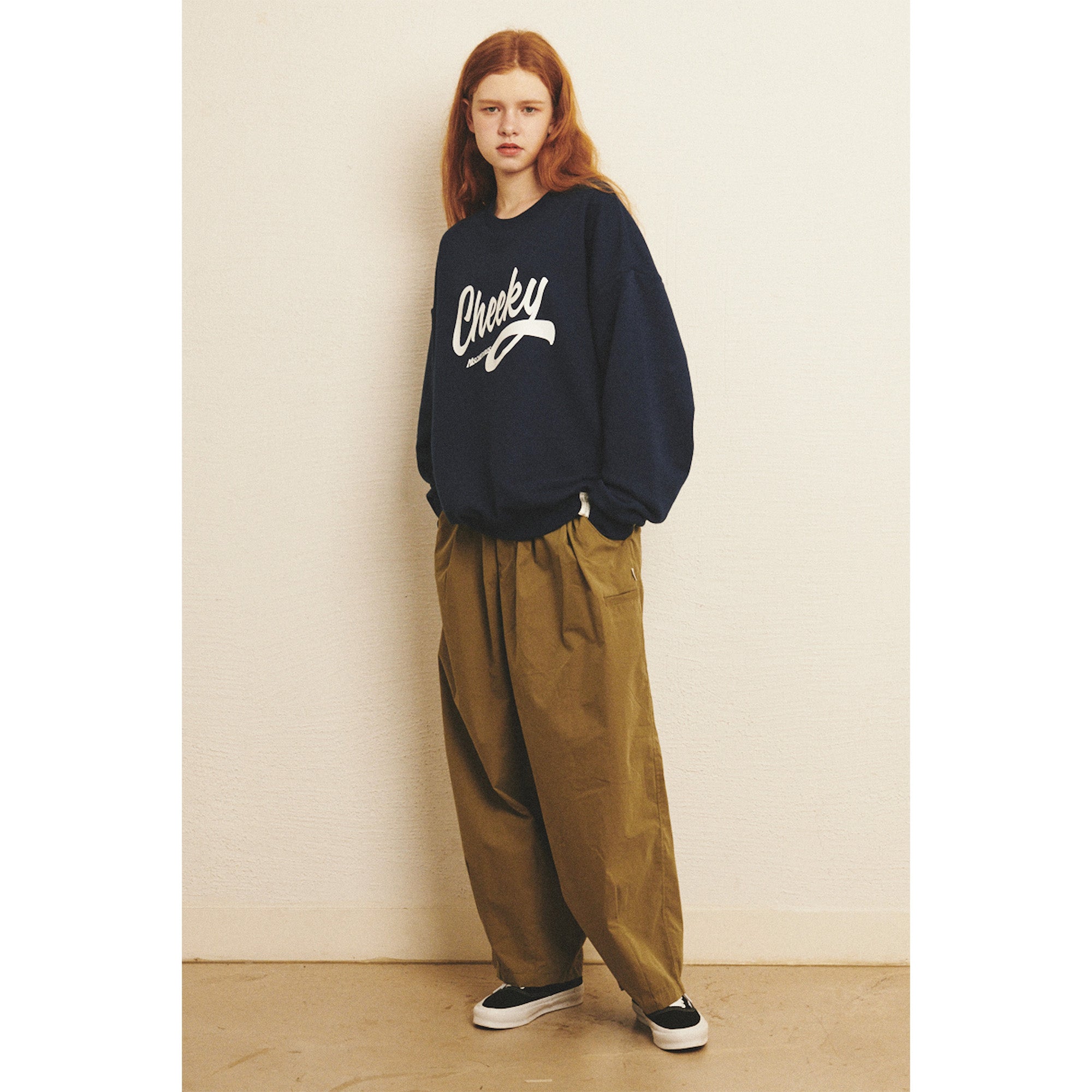 WIDE EASY BALLOON PANTS / OLIVE KHAKI